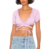 Francisca Wrap Tie Top Lavender
