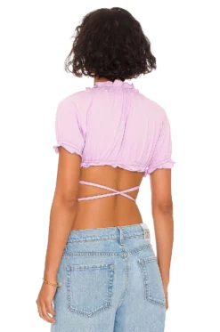 Francisca Wrap Tie Top Lavender -Fashion Clothing MOTO WS80 V3