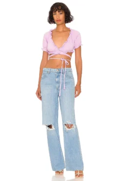 Francisca Wrap Tie Top Lavender -Fashion Clothing MOTO WS80 V4