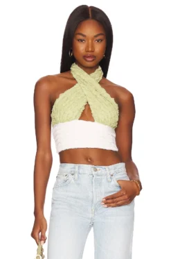 Francesca Halter Top Green & White