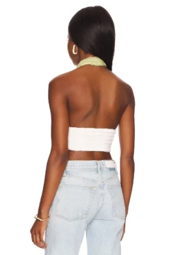 Francesca Halter Top Green & White -Fashion Clothing MOTO WS88 V3