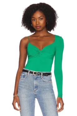 Tayce Asymmetric Bodysuit Green
