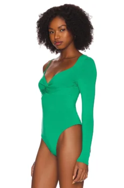 Tayce Asymmetric Bodysuit Green 9 Tayce Asymmetric Bodysuit Green -Fashion Clothing MOTO WS97 V4