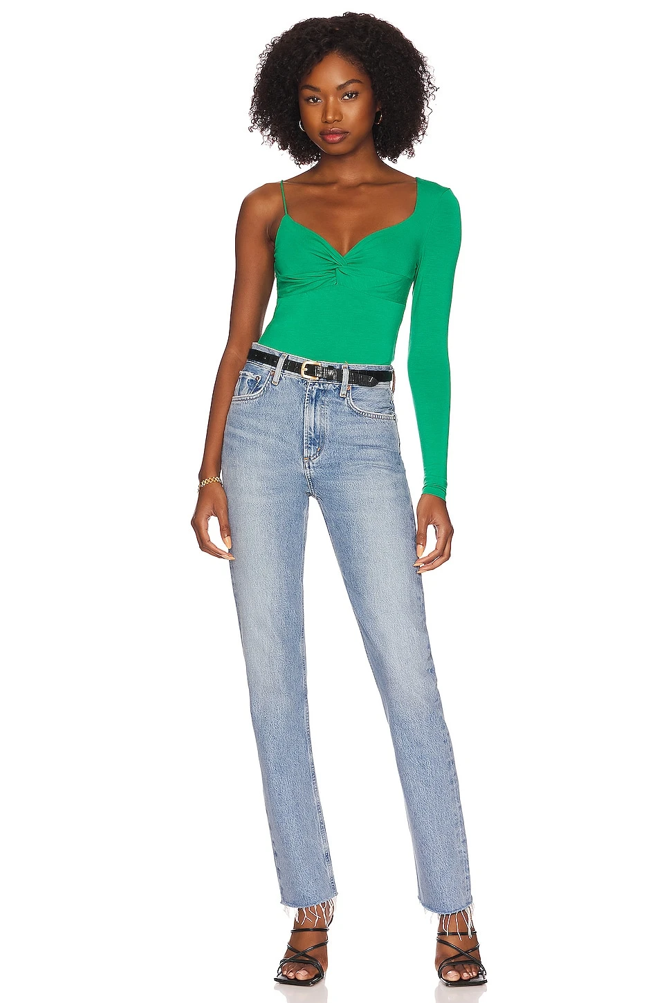 Tayce Asymmetric Bodysuit Green 6 Tayce Asymmetric Bodysuit Green - Image 6