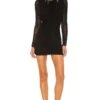 Las Olas Long Sleeve Mini Dress Black
