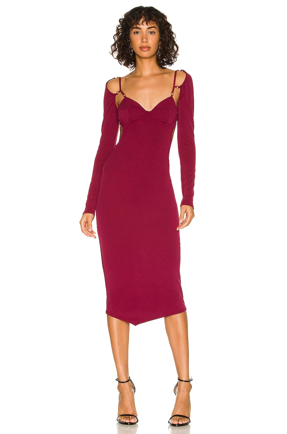 Riven Midi Dress Burgundy 1 Riven Midi Dress Burgundy