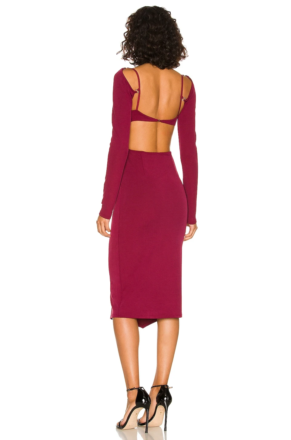Riven Midi Dress Burgundy 3 Riven Midi Dress Burgundy - Image 3