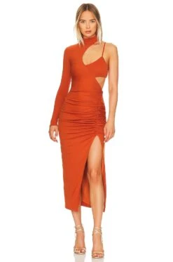 Matilda Midi Dress Burnt Orange