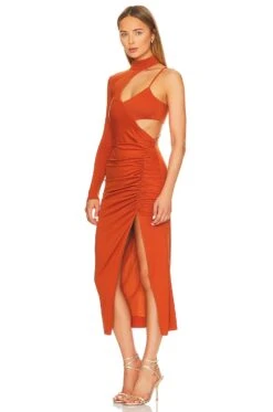 Matilda Midi Dress Burnt Orange -Fashion Clothing NBDR WD2772 V3