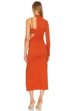 Matilda Midi Dress Burnt Orange -Fashion Clothing NBDR WD2772 V4