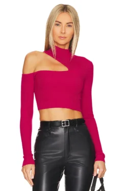 Kyra Cropped Sweater Raspberry