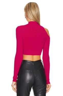 Kyra Cropped Sweater Raspberry -Fashion Clothing NBDR WK116 V3