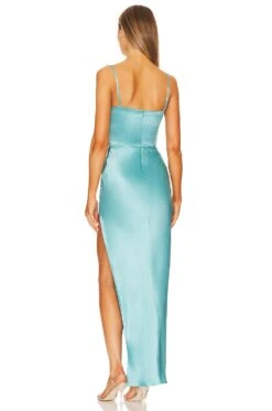 Ariah Cowl Draped Midi Dress Clear Blue 7 Ariah Cowl Draped Midi Dress Clear Blue -Fashion Clothing NHOX WD405 V3