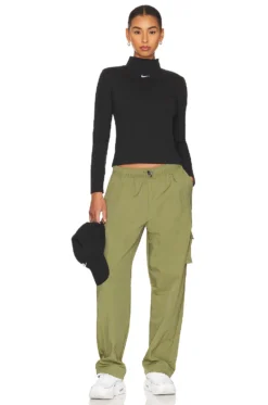 Nike NSW Essential High Rise Cargo Pant Alligator & White -Fashion Clothing NIKR WP222 V5