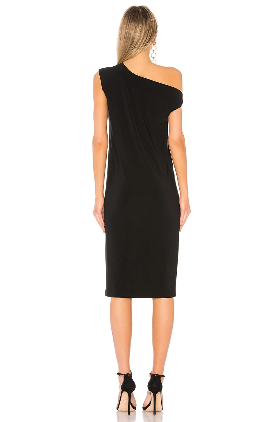 Norma Kamali Drop Shoulder Sleeveless Dress Black 3 Norma Kamali Drop Shoulder Sleeveless Dress Black - Image 3