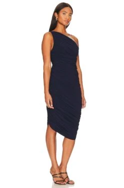 Norma Kamali Diana Dress True Navy -Fashion Clothing NKAM WD395 V6