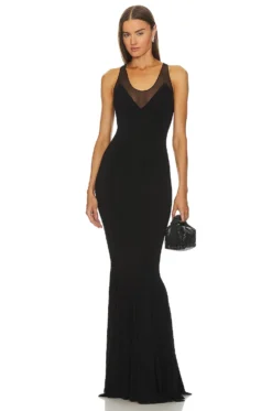 Norma Kamali VESTIDO COLA DE PEZ RACER Black