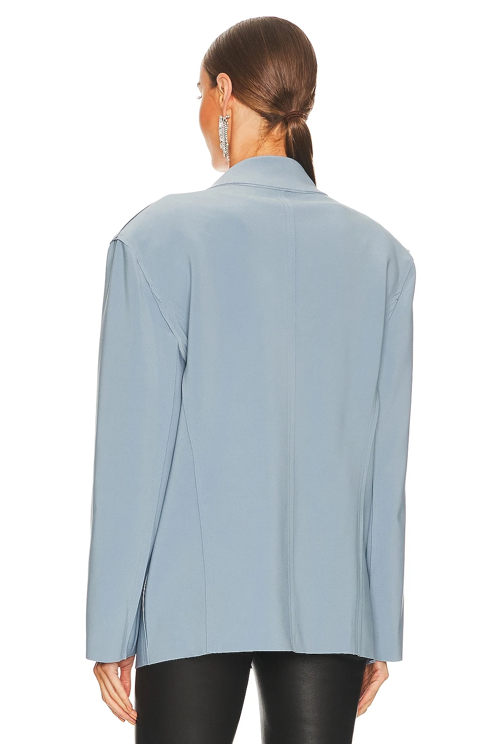 Norma Kamali Oversized Double Breasted Jacket Soft Blue 4 Norma Kamali Oversized Double Breasted Jacket Soft Blue - Image 4