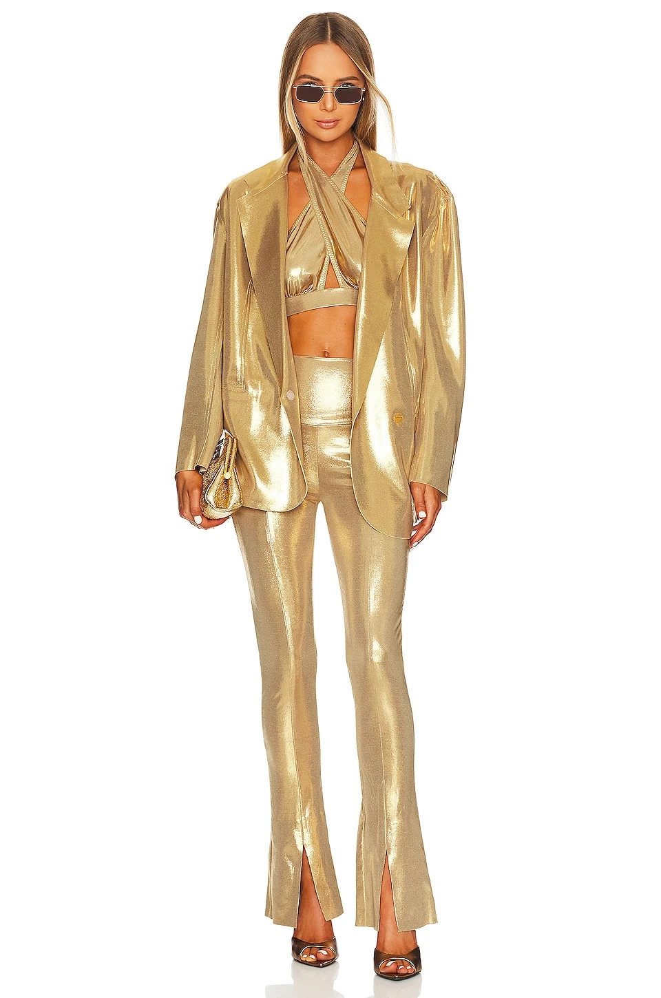 Norma Kamali Spat Legging Gold 4 Norma Kamali Spat Legging Gold - Image 4