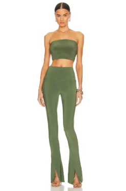 Norma Kamali Spat Legging Celadon 7 Norma Kamali Spat Legging Celadon -Fashion Clothing NKAM WP157 V4