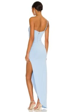 Aria One Shoulder Gown Blue 7 Aria One Shoulder Gown Blue -Fashion Clothing NKIE WD500 V3