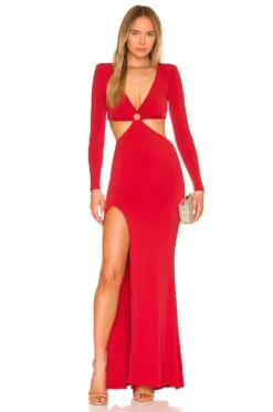 Riley Ring Cut Out Gown Red