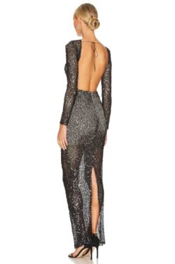 Tayla Long Sleeve Gown Black -Fashion Clothing NKIE WD566 V4