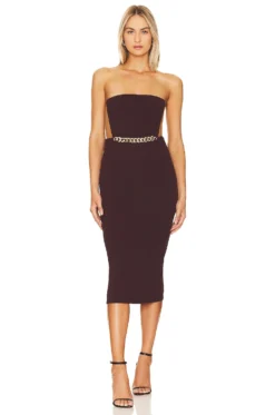 Scandal Midi Dress Chocolate
