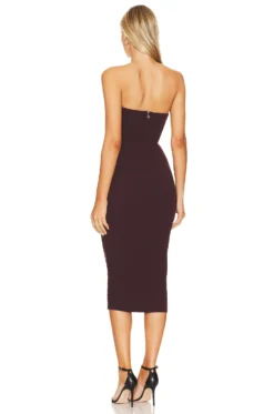 Scandal Midi Dress Chocolate 5 Scandal Midi Dress Chocolate -Fashion Clothing NKIE WD598 V3