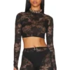 Heaven Long Sleeve Crop Black