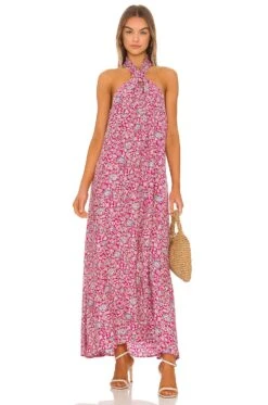 Astrid Maxi Dress Gloriosa Print Sandstone -Fashion Clothing NMAR WD40 V1