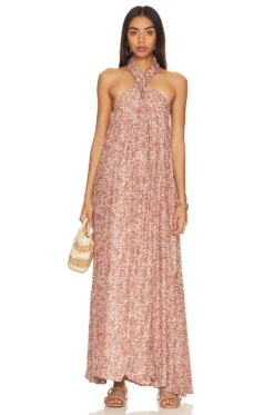 Astrid Maxi Dress Gloriosa Print Sandstone -Fashion Clothing NMAR WD55 V1 1