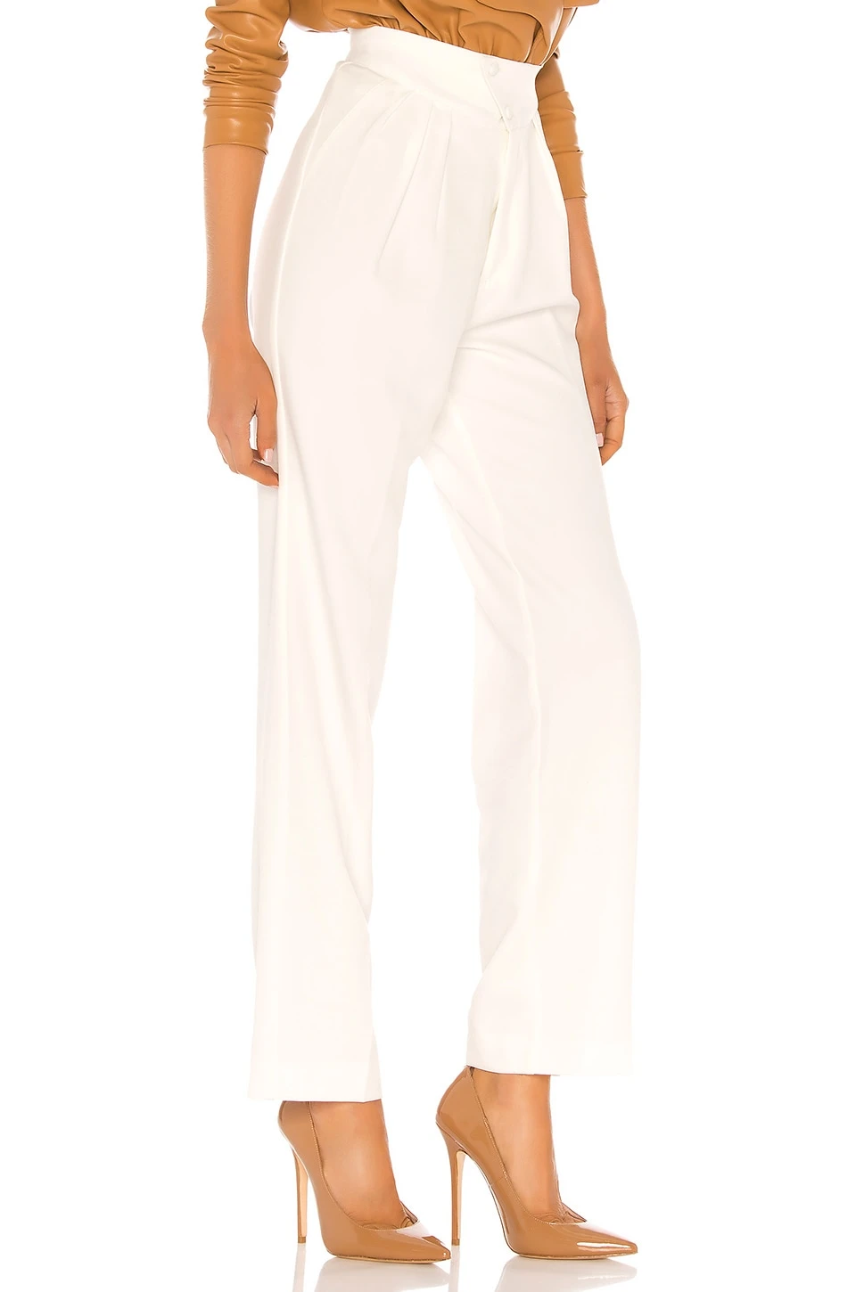 Britt Pleated Trouser Off White 2 Britt Pleated Trouser Off White - Image 2