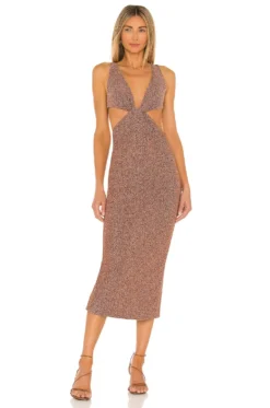 Nadia Dress Metallic Bronze