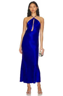 Irena Silk Midi Dress Chartreuse -Fashion Clothing NROL WD45 V1