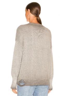 Anabelle Boyfriend Sweater Charcoal Oil Pastel -Fashion Clothing NSF WK110 V3