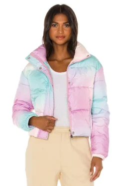 X Revolve Cropped Puffer Jacket Ombre