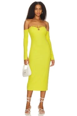 Sunny Midi Dress Yellow Citron