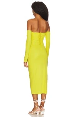 Sunny Midi Dress Yellow Citron -Fashion Clothing NYOU WD45 V3