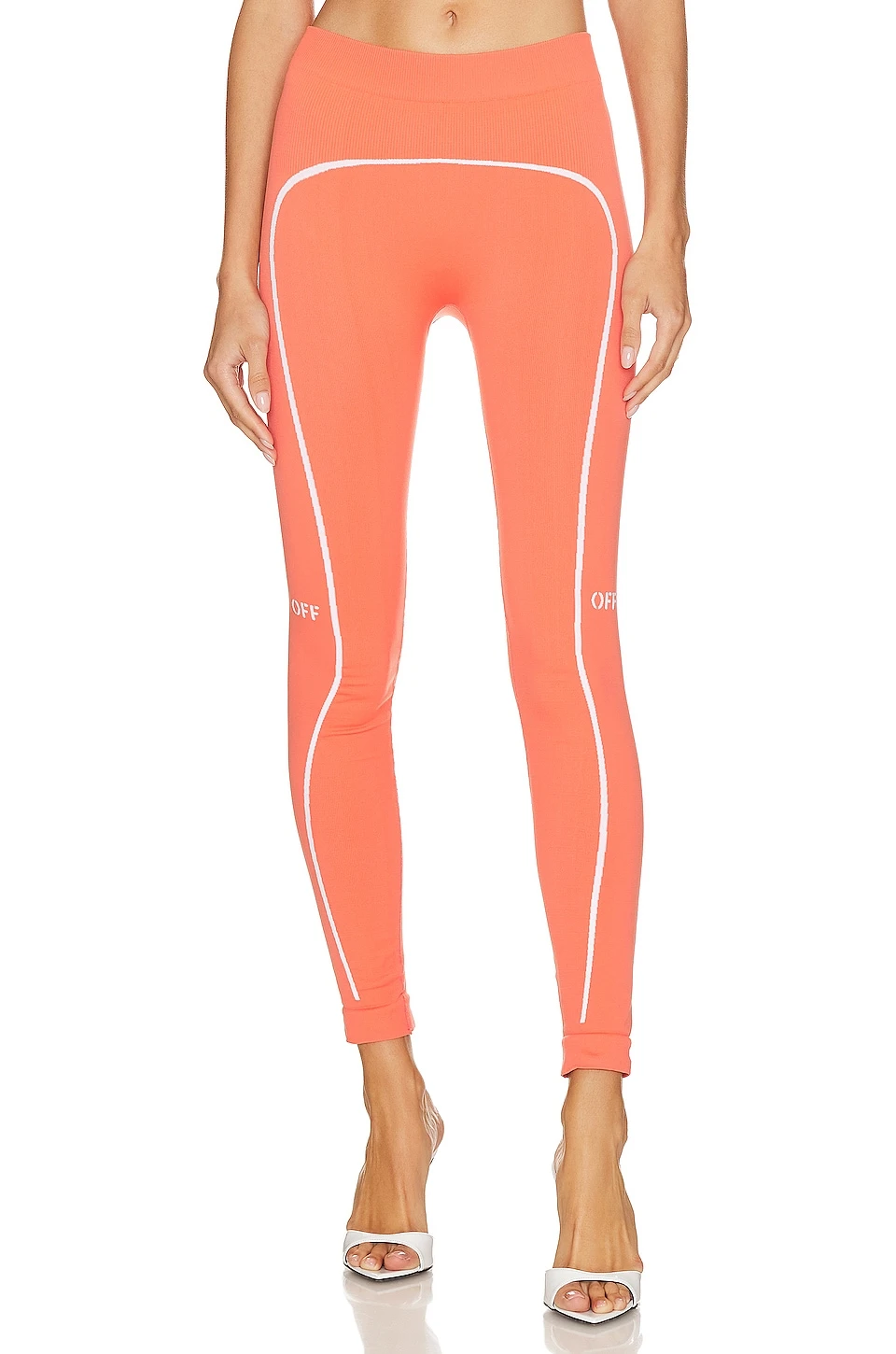 Off-White OFF STAMP 레깅스 Coral Red 1 Off-White OFF STAMP 레깅스 Coral Red