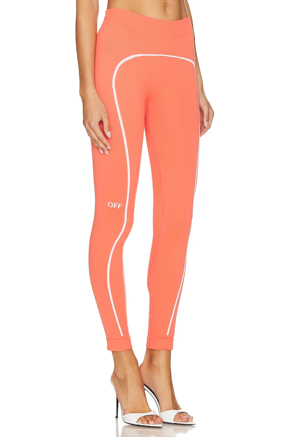 Off-White OFF STAMP 레깅스 Coral Red 2 Off-White OFF STAMP 레깅스 Coral Red - Image 2