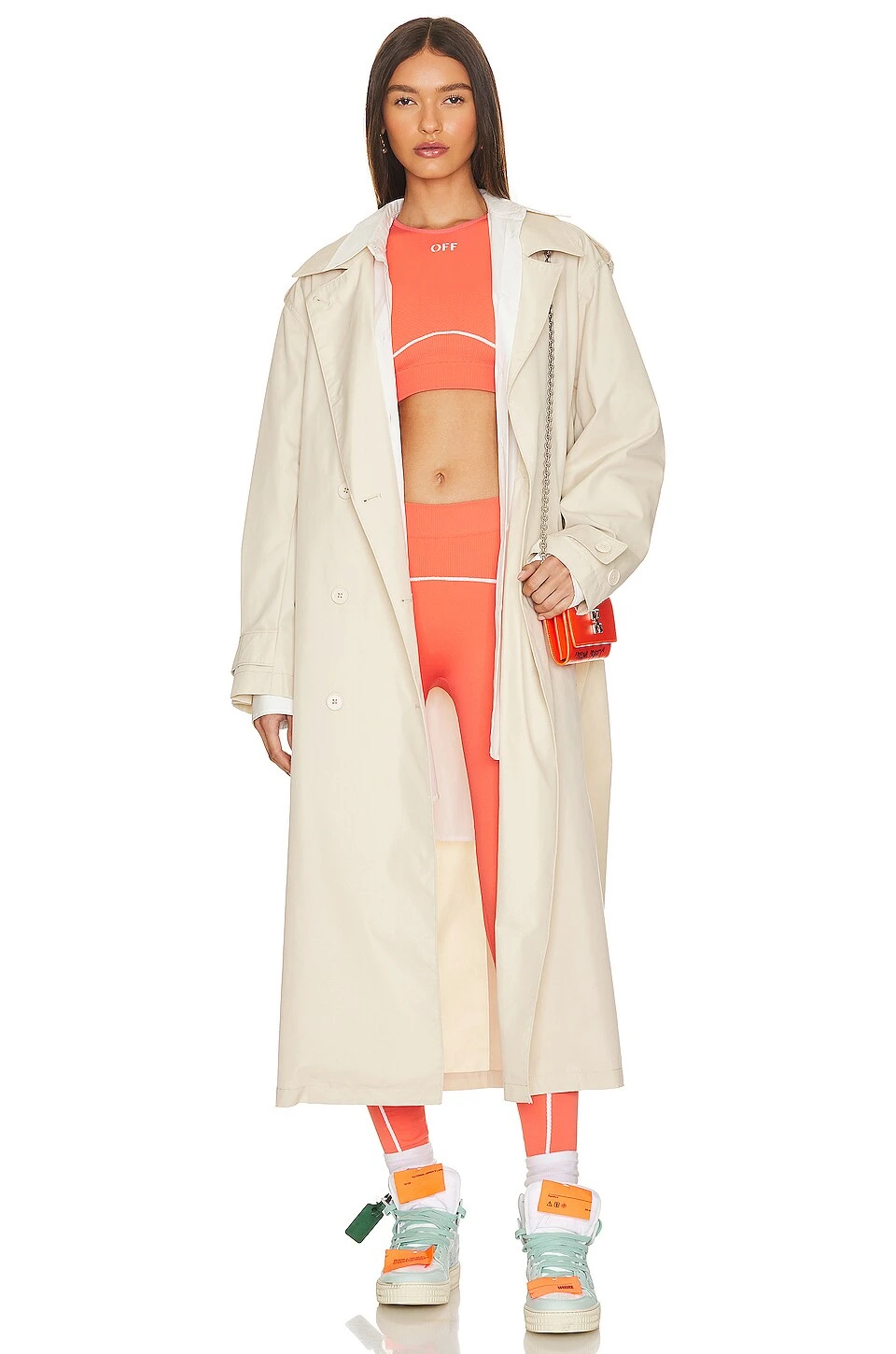 Off-White OFF STAMP 레깅스 Coral Red 4 Off-White OFF STAMP 레깅스 Coral Red - Image 4