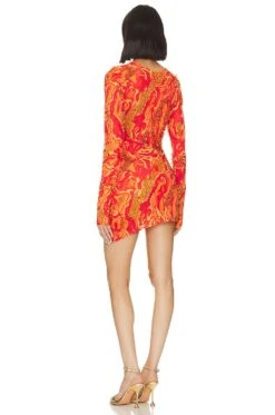 X REVOLVE Asymmetrical Mini Dress Orange & Red Combo 6 X REVOLVE Asymmetrical Mini Dress Orange & Red Combo -Fashion Clothing ONAR WD5 V3