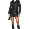 One Teaspoon Leather Commotion Mini Dress Black