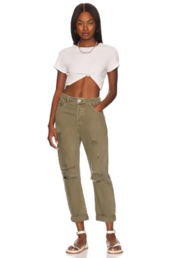 One Teaspoon Messed Up Saints Boyfriend Pant Military Khaki 7 One Teaspoon Messed Up Saints Boyfriend Pant Military Khaki -Fashion Clothing ONET WJ203 V4