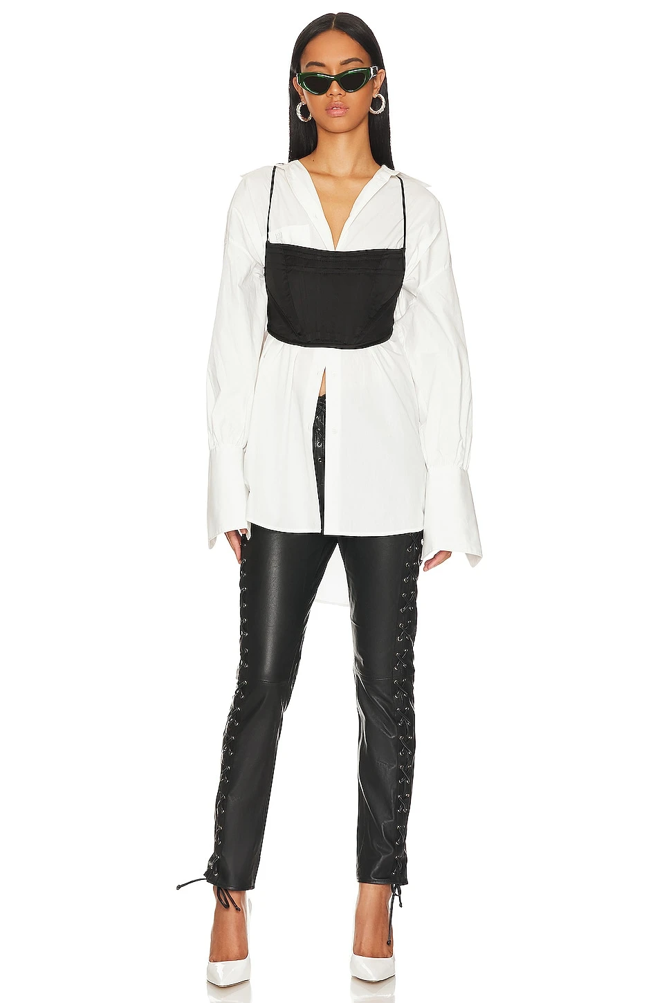 One Teaspoon Blacklight Leather Lace Up Pants Black 4 One Teaspoon Blacklight Leather Lace Up Pants Black - Image 4