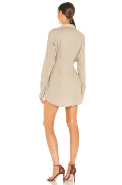OW Collection Ella Shirt Dress Tan -Fashion Clothing OWIR WD21 V3