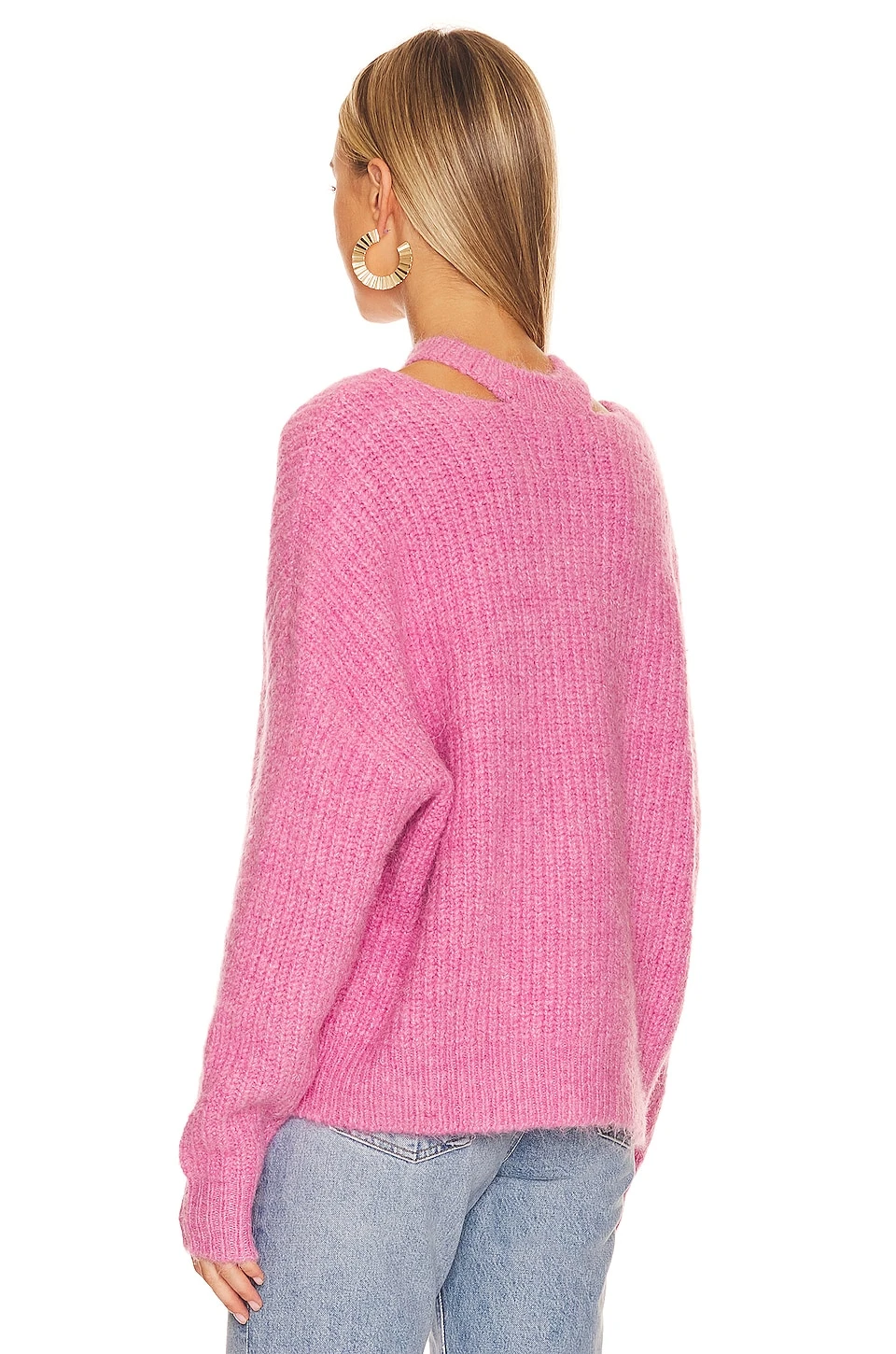 Eva Pullover With Neck Slit Top Aurora Pink 3 Eva Pullover With Neck Slit Top Aurora Pink - Image 3