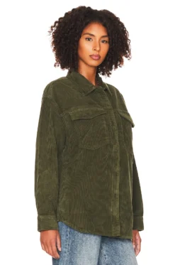 Mandy Oversized Shacket Pine -Fashion Clothing PSTL WO38 V3