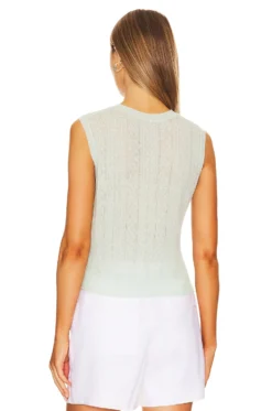 Rag & Bone Kyle Cable Vest Mint -Fashion Clothing RGBR WK153 V3